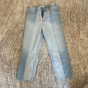 Abercombie & fitch high rise two tone straight jeans, size 30.